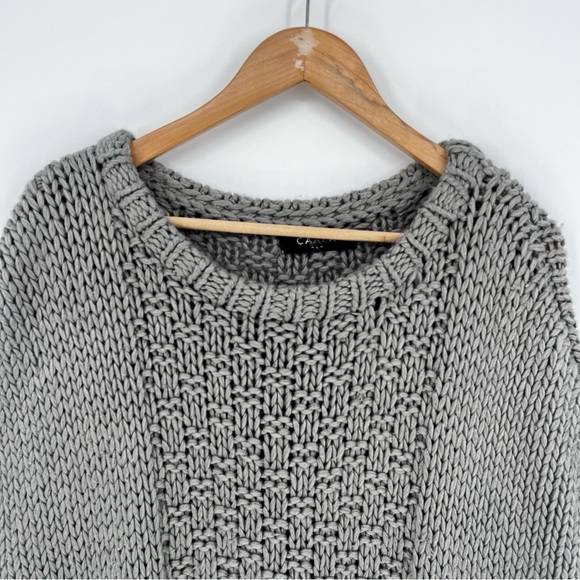 CAARA Oliver Chunky Knit Sleeveless Sweater Gray - Size L - Picture 3 of 11